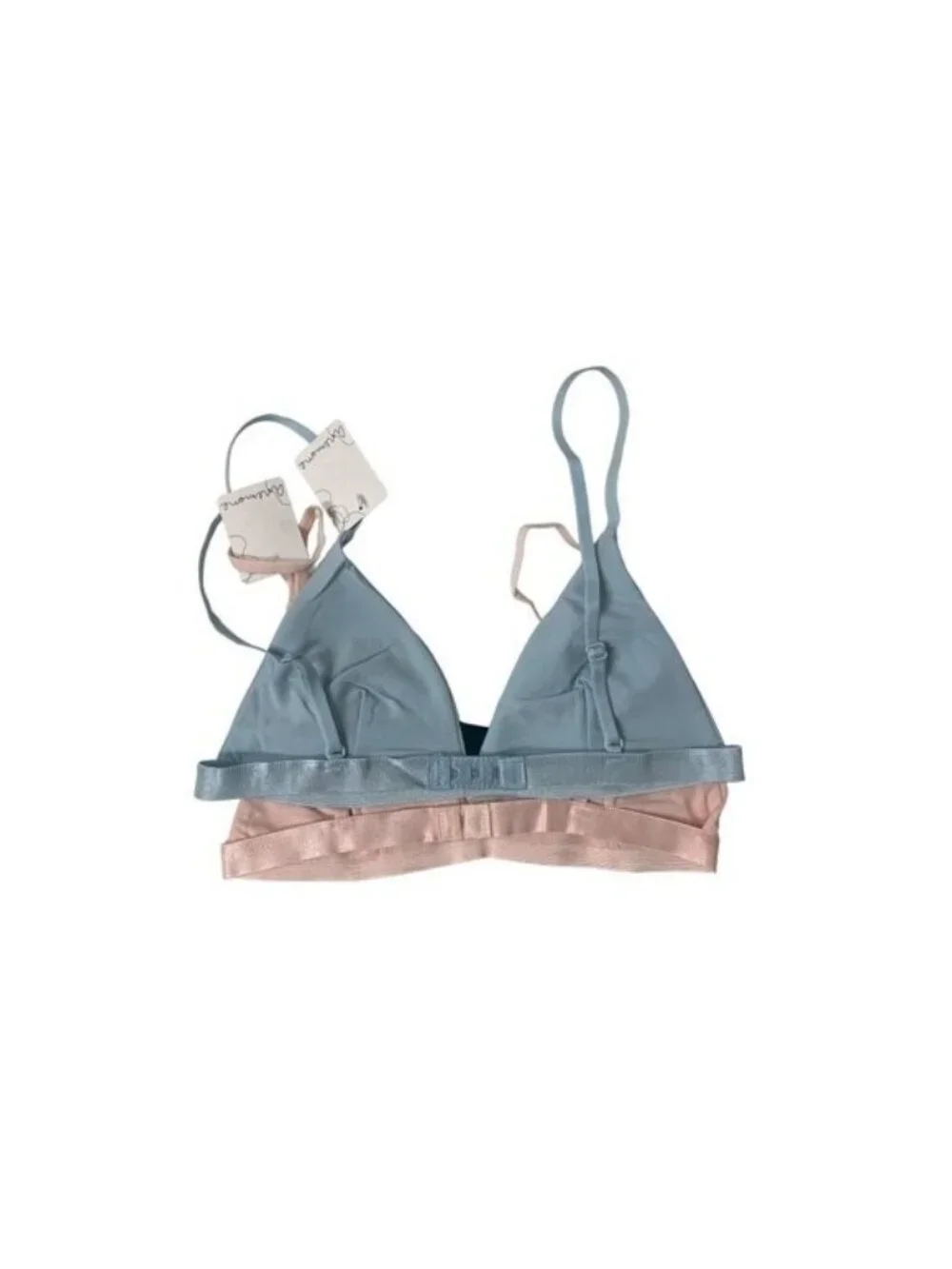 Bundle Of Two Triangle Bralettes Baby Blue & Light Pink